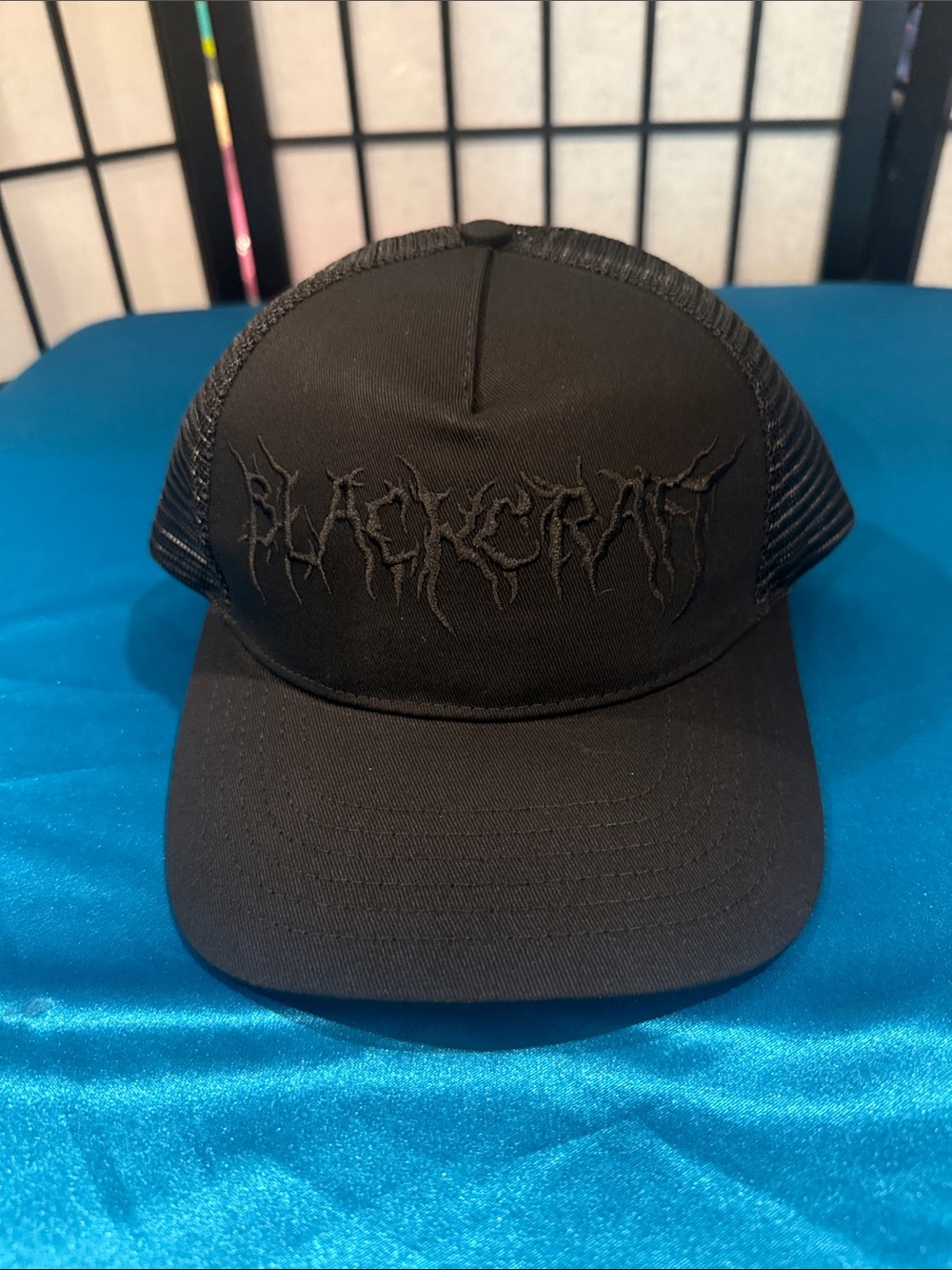 Black Embroidered Trucker Cap - Unbranded